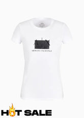 T-Shirt Women White Armani Exchange L Camiseta